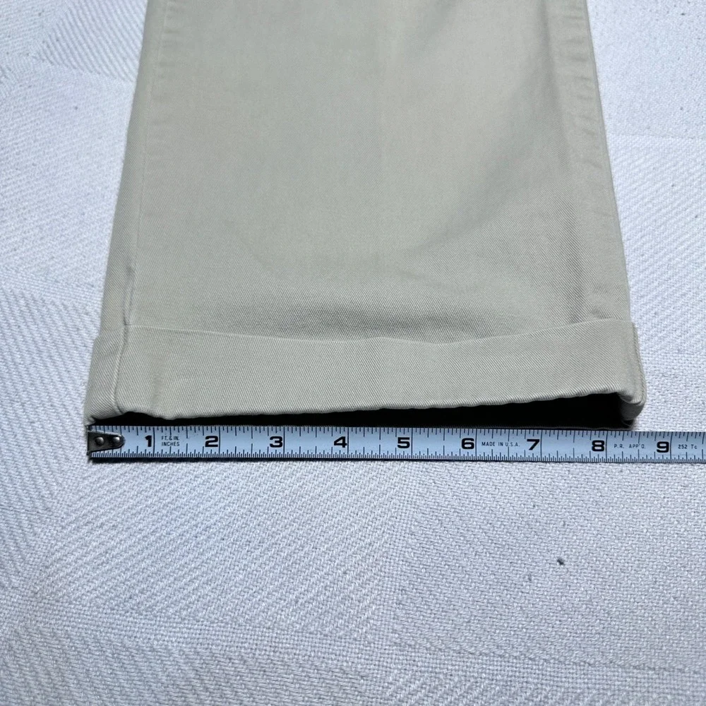 Polo Ralph Lauren Chino Pants Men 36x30* Twill Pleated Cuffed Cotton Khaki Beige